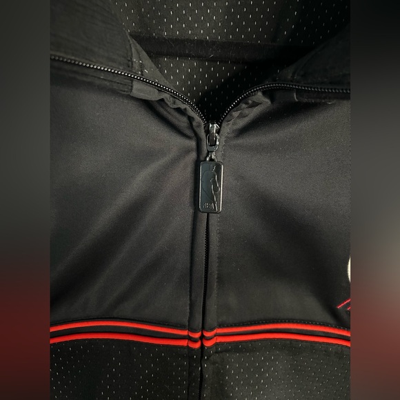 Vintage XL Portland Trailblazers warm up jacket UNK NBA Black Red Zip up - Picture 4 of 6